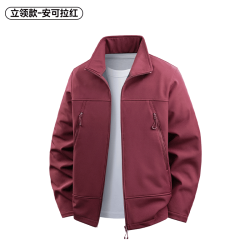 新品首发 SKAH狮卡赫防泼水蓄热户外软壳外套 M 立领款-安可拉红