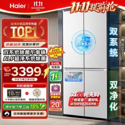 海尔 小红花系列 BCD-549WGHTDC9WFU1 风冷十字门冰箱 549L 肤感白