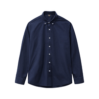 马登 美式休闲磨毛牛津纺衬衫 藏青色 3XL 男装