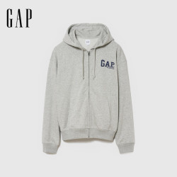 Gap logo印花宽松连帽卫衣 灰色 L码