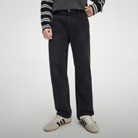 NVG·YOUNG navigare小帆船复古做旧水洗牛仔裤男黑色宽松直筒裤