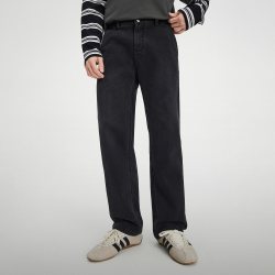 NVG·YOUNG navigare小帆船复古做旧水洗牛仔裤男黑色宽松直筒裤