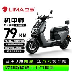 立马电动车 立马 机甲师 72V22Ah石墨烯电池 1500W电机 极地灰 电动摩托车