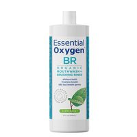 Essential Oxygen 经 Essential Oxygen 认证的 BR 有机刷牙冲洗液,全天然漱口水,清新口气,更快乐的牙龈,无酒精口腔护理,薄荷,32 盎司