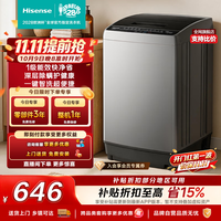 海信 全自动波轮洗衣机10KG大容量家用租房 一级能效除螨洗WT100N1Q家电补贴 京东自营