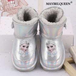 MAYBELQUEEN 反季39元女童雪地靴防水皮面微瑕疵冬款厚绒可穿零下25度棉靴