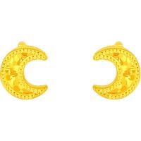 梦金园 5G足金碎碎冰黄金耳钉