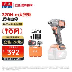 东成 20V锂电无刷电动扳手汽修冲击扳手充电式套筒风炮DCPB319TD