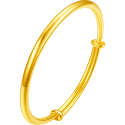 周六福 足金999黄金手镯女 素金镯子 56-58mm