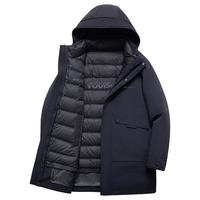 罗蒙 YR3988 连帽加厚保暖 藏青色 XL 男士羽绒服