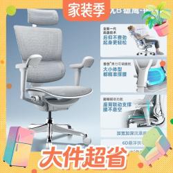 保友办公家具 保友 优b雄鹰 人体工学电脑椅 银白网 可旋转可升降扶手