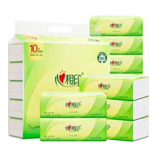心相印 抽纸茶语系列便携式出行必备小方巾餐巾 10包/提 大尺寸190mm*210mm  3层 280抽*1提