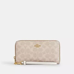 COACH Long Zip Around Wallet In Signature Canvas