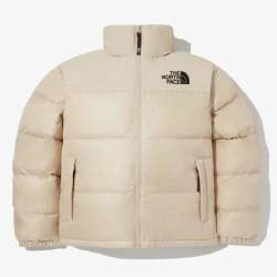 北面 男女款奶油色户外立领保暖科技隐藏连帽棉服外套NJ3NQ53C
