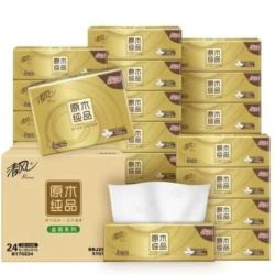 清风 金装 丝柔抽纸抽 加厚加大 可湿水面巾纸M码4层 80抽*72包