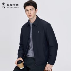 与狼共舞 翻领行政夹克秋冬新款舒抗皱外套