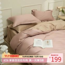 AIDLI 真5折！100支全棉贡缎新疆长绒棉双拼四件套 200*230cm