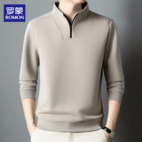 罗蒙 半拉链卫衣男春季商务休闲立领长袖打底衫中青年翻领外套潮 卡L