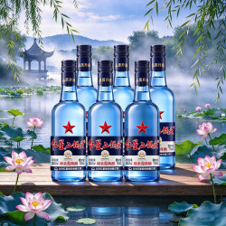 红星 二锅头蓝瓶绵柔8陈酿 清香型白酒  口粮酒 43度 750mL 6瓶 （原箱）京仓发货