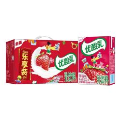 伊利 7月产/伊利优酸乳草莓味200ml*24盒乐享装草莓味学生饮品整箱
