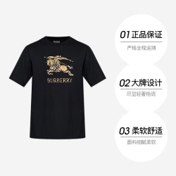 BURBERRY 男士圆领短袖男款透气舒适套头T恤