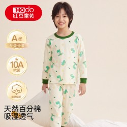 Hodo 儿童纯棉秋衣秋裤精梳棉A类抑菌男女童秋冬亲肤透气保暖内衣