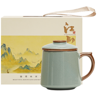 博为 哥窑茶杯 茶水分离 个人泡茶杯