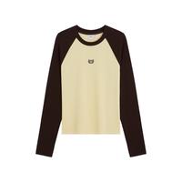 Gap 盖璞 2KN623023 刺绣logo撞色插肩袖 鹅黄色 XS 女士T恤