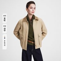 navigare 小帆船卡其色纯棉翻领短外套女士夹克