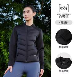 Joma荷马羽绒服男冬短款85%绒子白鸭绒针织拼接轻薄跑步运动外套