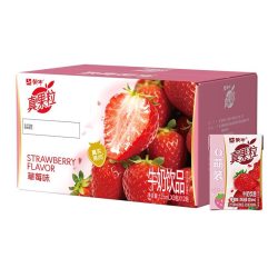真果粒 蒙牛真果粒草莓果粒牛奶饮品早餐学生送礼125ml×3盒×12组