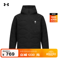 安德玛 情侣700蓬轻质运动休闲短款鸭绒羽绒服6010037 黑色001 M