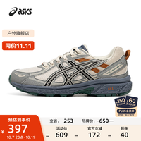 亚瑟士 男鞋女鞋越野运动鞋耐磨户外跑鞋跑步鞋 GEL-VENTURE 6 米色/灰色 42