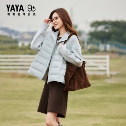 YAYA 鸭鸭潮流轻薄羽绒服女短款休闲百搭保暖外套长袖拼接宽松时尚冬装