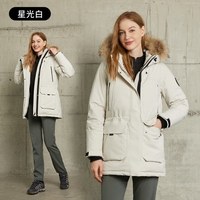 移动端：ROCK&ICE ROCKICE户外羽绒服女款冬季中长款真毛领加厚外套防风保暖派克服