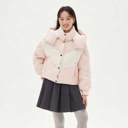艾莱依 短款羽绒服女时尚冬季新款户外运动风气质刺绣保暖连帽外套