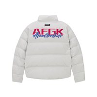 移动端:A FEW GOOD KIDS AFGK手写刺绣撞色立领短款冬季羽绒服男女国潮加厚保暖外套面包服