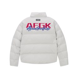 A FEW GOOD KIDS AFGK手写刺绣撞色立领短款冬季羽绒服男女国潮加厚保暖外套面包服