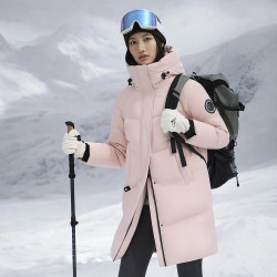 波司登 极寒90鹅绒新款羽绒服女户外防风蓄热连帽中长款显高