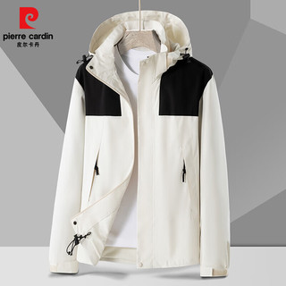皮尔卡丹 防风连帽冲锋衣 黑色 XS 男士夹克