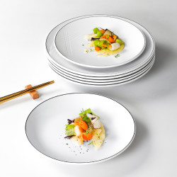 密胺菜盘仿瓷餐具圆盘商用餐厅圆形火锅餐盘凉菜网红盘子菜碟饭店