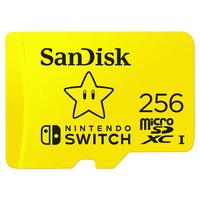 闪迪 256GB Switch专用内存卡 黄色高速microSDXC 游戏存储卡 水防设计 读取100MB/s 黄色 256 GB