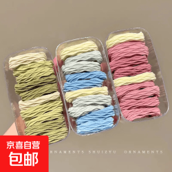 京喜 多巴胺渐变发圈发绳高弹力橡皮筋头饰马尾加粗皮筋发饰儿童强拉 三色花纹混装-20根