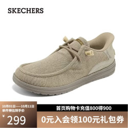 斯凯奇 工装鞋闪穿鞋男鞋鞋一脚蹬商务板鞋豆豆鞋帆布鞋