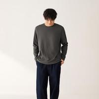 無印良品 MUJI 无印良品 男式 棉混 长袖T恤 男士男款 秋季男装打底上衣 唯品会自营
