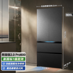 美的 熊墩墩Pro BCD-600WUFIPZM(E) 双系统法式冰箱