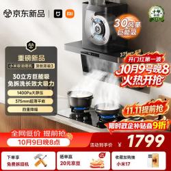 米家 抽吸油烟机顶侧双吸3 30风量大吸力7字智能烟灶联动 家用厨房CXW-280-MJ03C