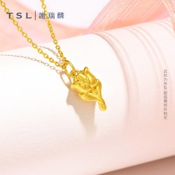 谢瑞麟 种植乐园有钱花系列黄金郁金香吊坠5D足金工艺挂坠XR523