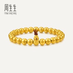 周生生华宇足金东方古祖古法黄金27颗圆珠佛珠手串手链90647B计价