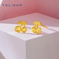 移动端：谢瑞麟 黄金耳钉5G足金工艺樱桃耳饰计价黄金耳环XR383
